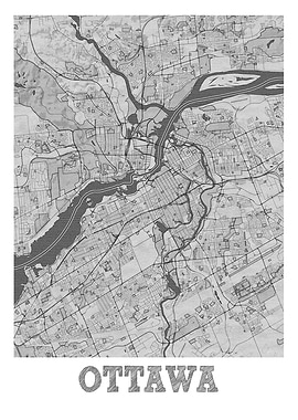 Ottawa Pencil Street Map