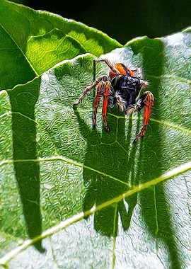 Red spider on a leaf