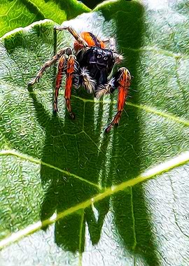 Red spider on a leaf