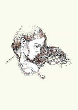 Woman with Windblown Hair