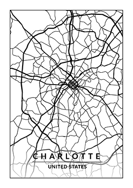 Map of Charlotte USA