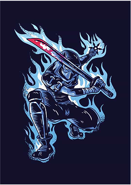 Ninja Blue Sword Fighter