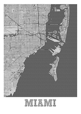 Miami Pencil Street Map