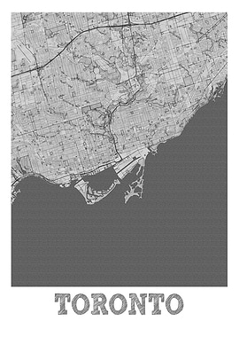 Toronto Pencil Street Map