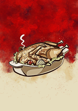 American meal of turkey