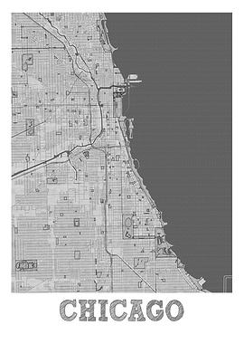 Chicago Pencil Street Map