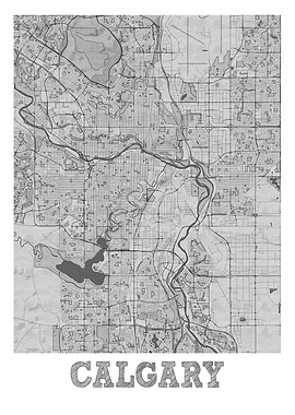 Calgary Pencil Street Map