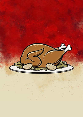 American meal of turkey