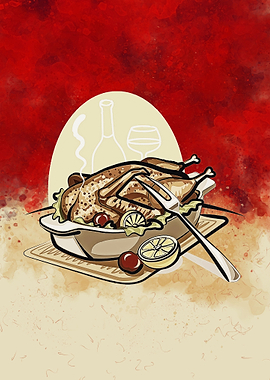 American meal of turkey