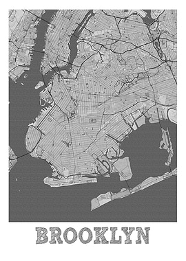 Brooklyn Pencil Street Map