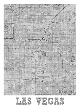Las Vegas Pencil StreetMap