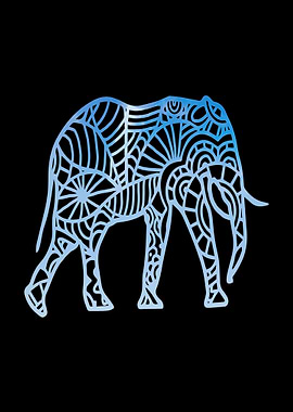 Elephant Mandala drawing