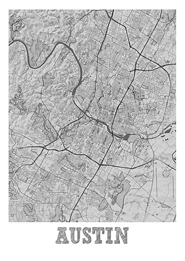 Austin Pencil Street Map