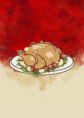 American meal of turkey