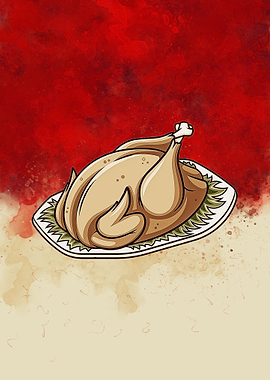 American meal of turkey