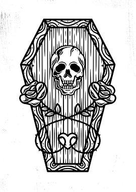 Dead Roses Skull Tattoo