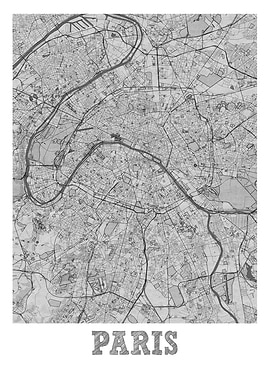 Paris Pencil Street Map
