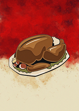 American meal of turkey