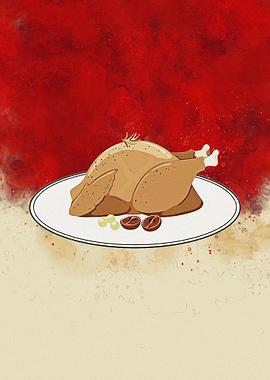 American meal of turkey