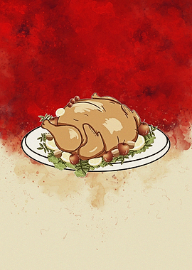 American meal of turkey