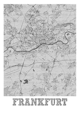 Frankfurt Pencil StreetMap
