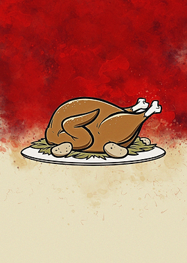 American meal of turkey