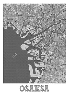 Osaksa Pencil Street Map