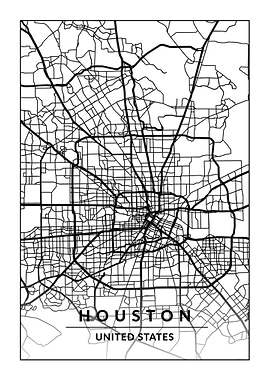 Map of Houston USA