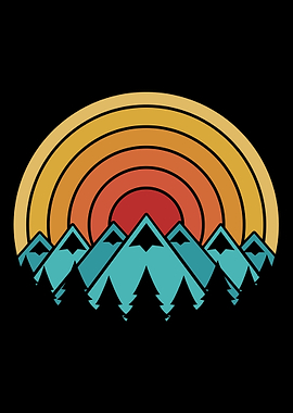 Mountains vintage Camping