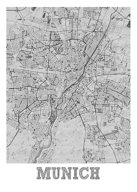 Munich Pencil Street Map