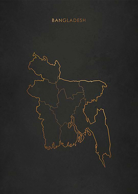 Gold Bangladesh Map