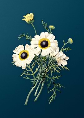 Chrysanthemum on Teal