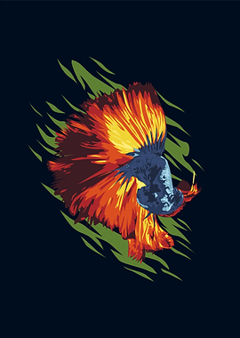Betta Fish in Pop Art