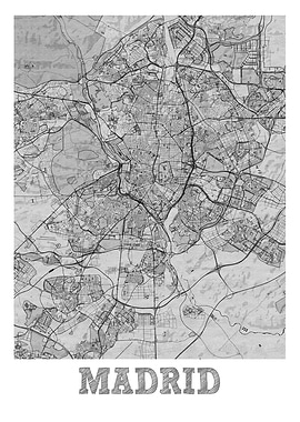 Madrid Pencil Street Map