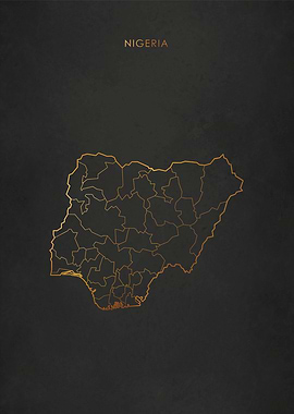 Gold Nigeria Map