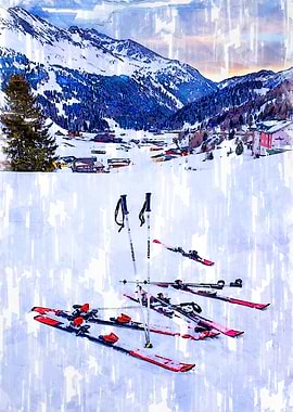 Ski Kit Abstract Austria