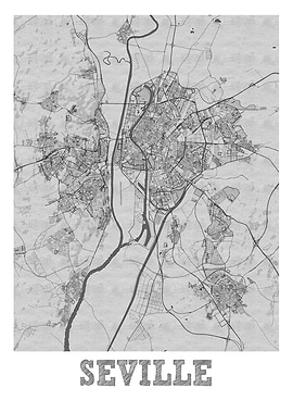 Seville Pencil Street Map