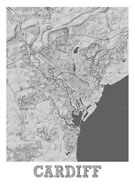Cardiff Pencil Street Map