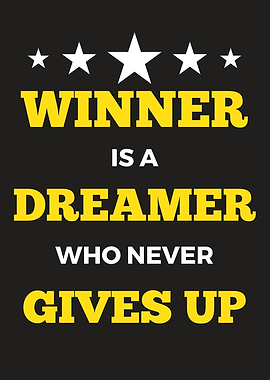 winner never give up quote