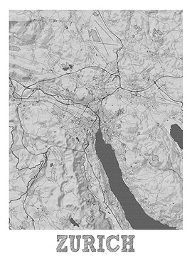 Zurich Pencil Street Map