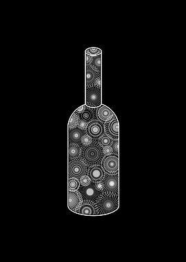 Bottle mandala monochrome