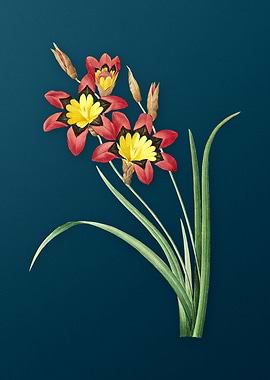 Ixia Tricolore on Teal