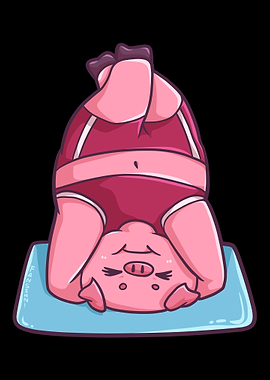 Pig sow piglets Yoga medit