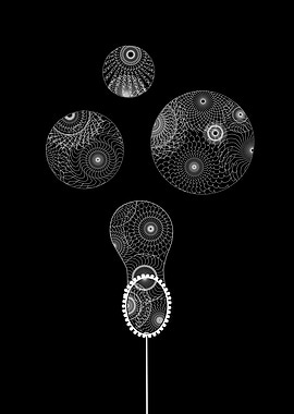 Bubbles mandala monochrome