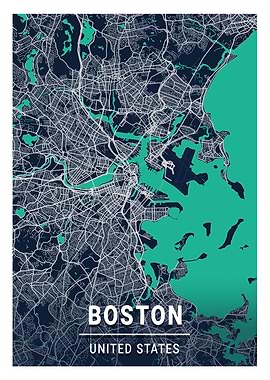 Boston Blue Dark Color Map