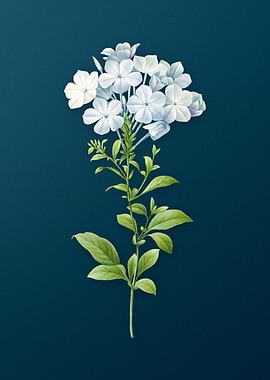Plumbago Caerulea on Teal