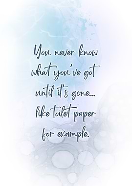 Precious toilet paper