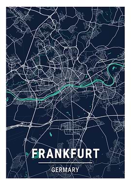 Frankfurt Blue Dark CitMap