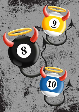 Billard Balls Trio Devils