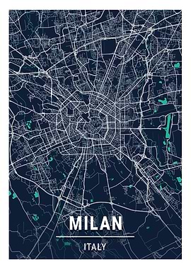Milan Blue Dark Color City